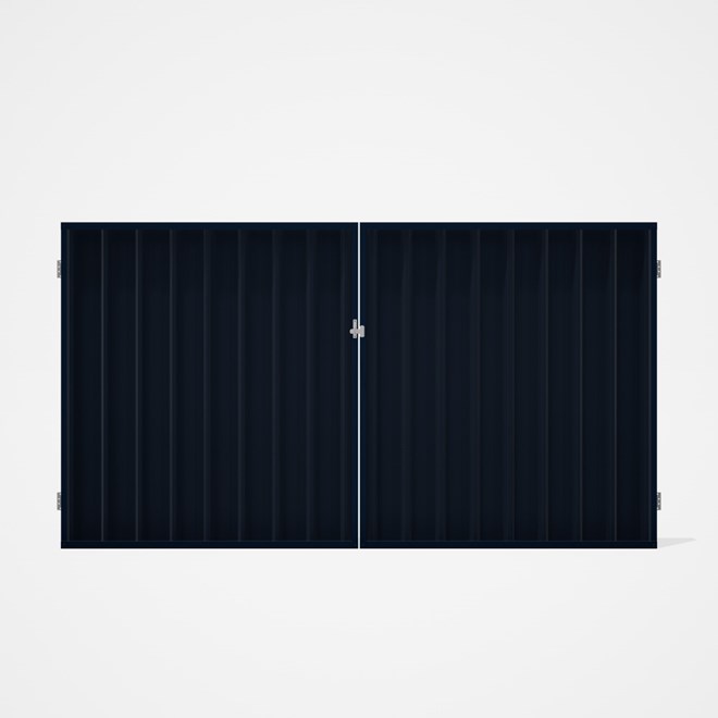 Good Neighbour® Superdek® Double Gate Standard .32 BMT 1.8m High Sheet: Dark Stone, Frame: Mountain 