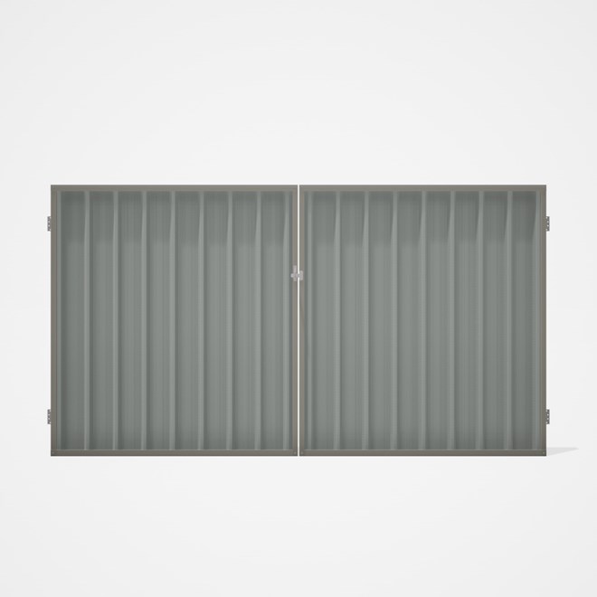 Good Neighbour® Superdek® Double Gate Standard .32 BMT 1.8m High Sheet: Gull Grey, Frame: Birch