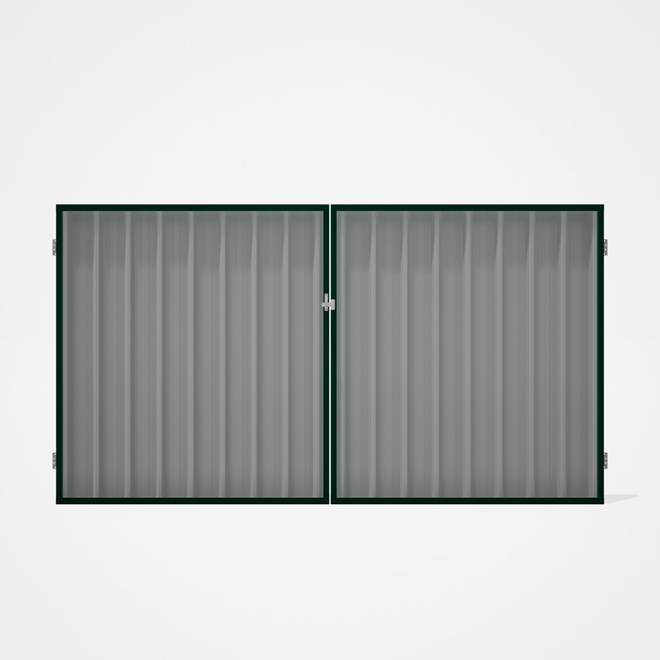 Good Neighbour® Superdek® Double Gate Standard .32 BMT 1.8m High Sheet: Gull Grey, Frame: Caulfield 