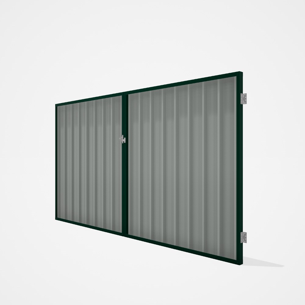 Good Neighbour® Superdek® Double Gate Standard .32 BMT 1.8m High Sheet: Gull Grey, Frame: Caulfield 