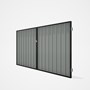 Good Neighbour® Superdek® Double Gate Standard .32 BMT 1.8m High Sheet: Gull Grey, Frame: Ebony