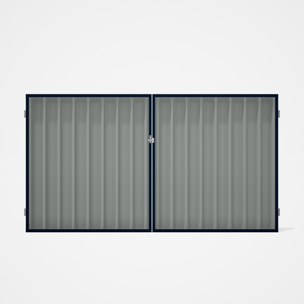 Good Neighbour® Superdek® Double Gate Standard .32 BMT 1.8m High Sheet: Gull Grey, Frame: Mountain B
