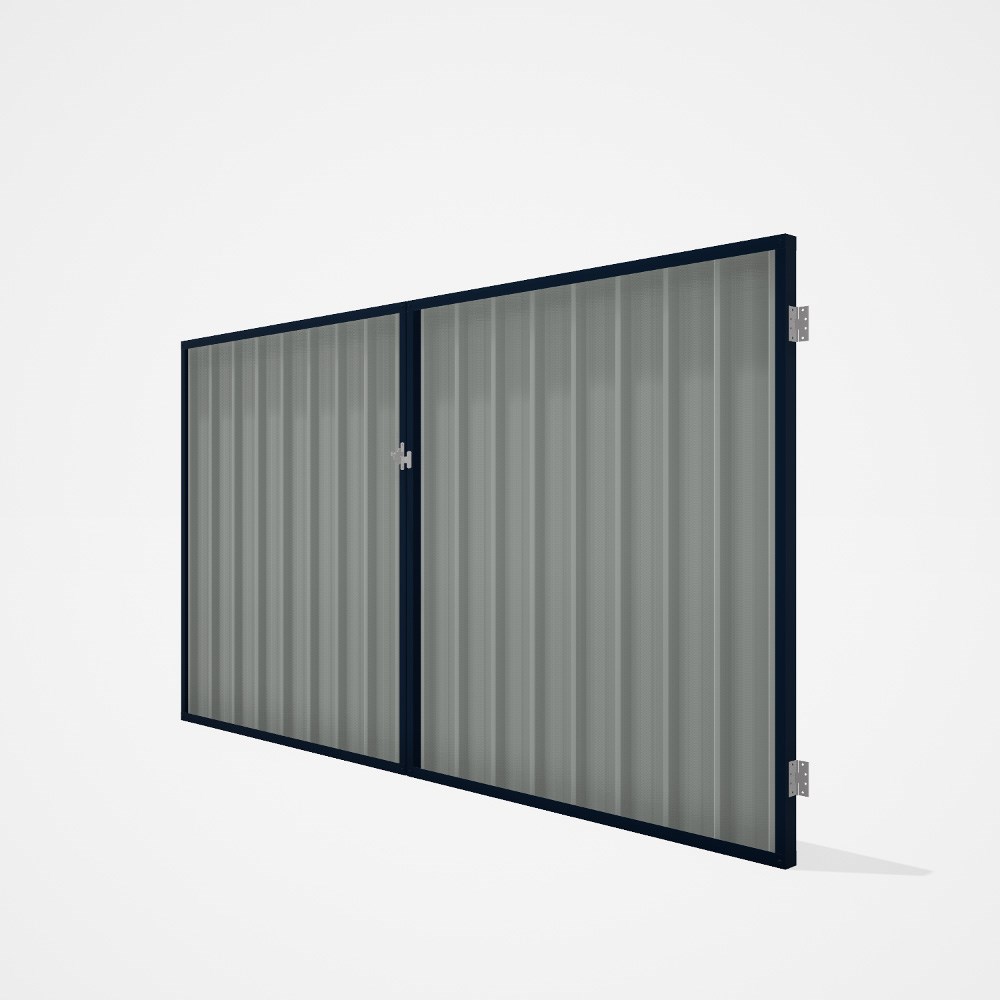Good Neighbour® Superdek® Double Gate Standard .32 BMT 1.8m High Sheet: Gull Grey, Frame: Mountain B