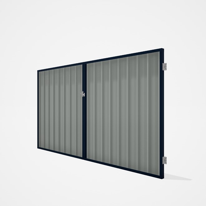 Good Neighbour® Superdek® Double Gate Standard .32 BMT 1.8m High Sheet: Gull Grey, Frame: Mountain B