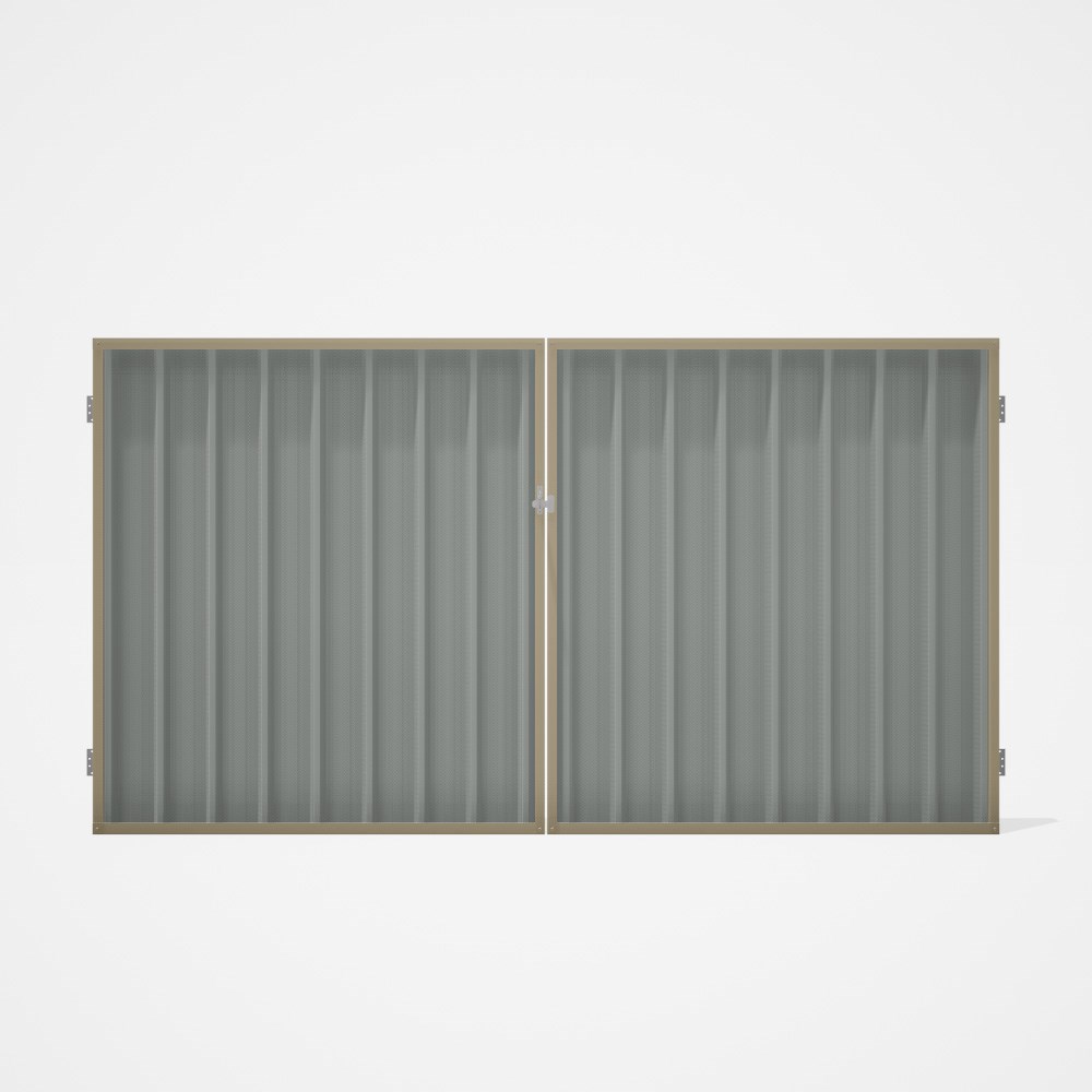 Good Neighbour® Superdek® Double Gate Standard .32 BMT 1.8m High Sheet: Gull Grey, Frame: Merino