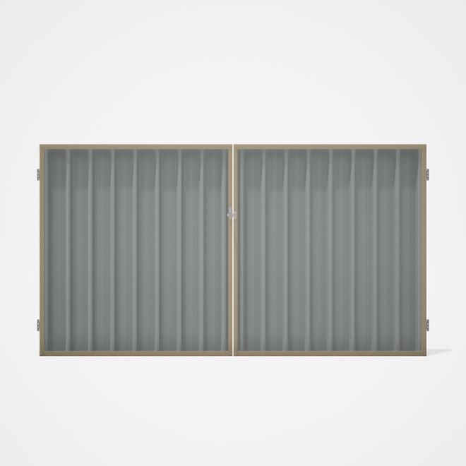 Good Neighbour® Superdek® Double Gate Standard .32 BMT 1.8m High Sheet: Gull Grey, Frame: Merino