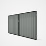 Good Neighbour® Superdek® Double Gate Standard .32 BMT 1.8m High Sheet: Gull Grey, Frame: Slate Grey