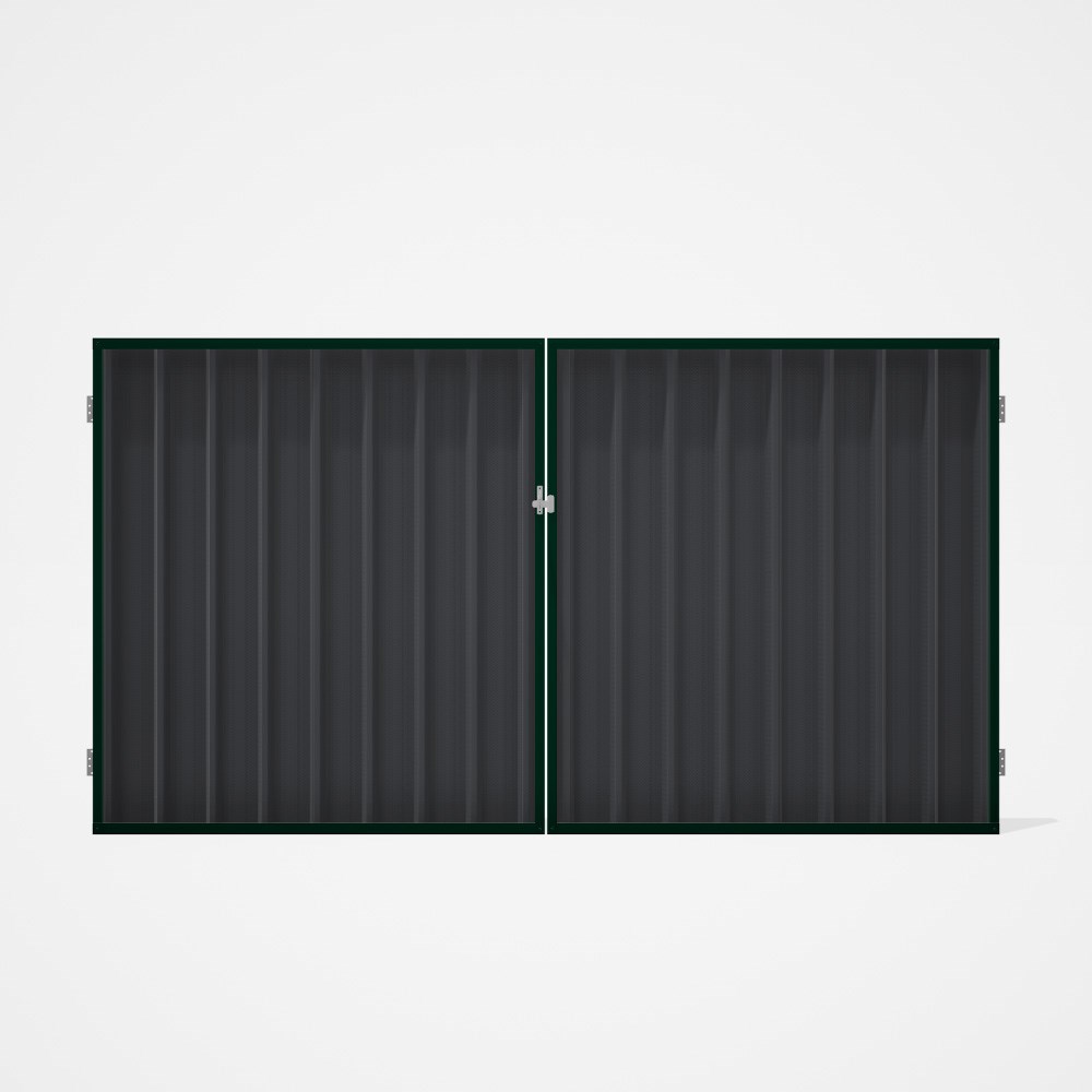 Good Neighbour® Superdek® Double Gate Standard .32 BMT 1.8m High Sheet: Granite, Frame: Caulfield Gr