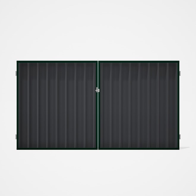 Good Neighbour® Superdek® Double Gate Standard .32 BMT 1.8m High Sheet: Granite, Frame: Caulfield Gr