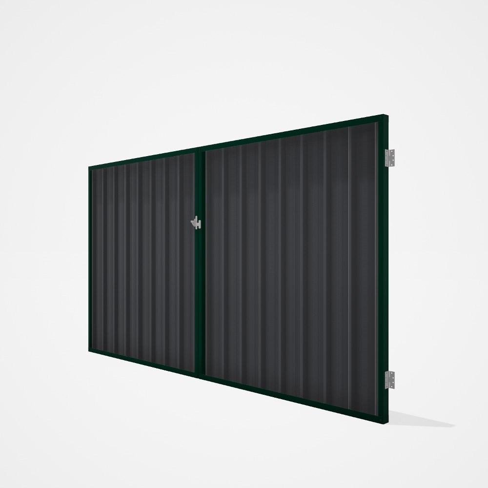 Good Neighbour® Superdek® Double Gate Standard .32 BMT 1.8m High Sheet: Granite, Frame: Caulfield Gr