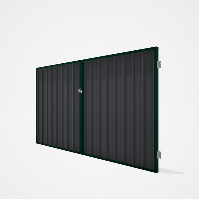 Good Neighbour® Superdek® Double Gate Standard .32 BMT 1.8m High Sheet: Granite, Frame: Caulfield Gr