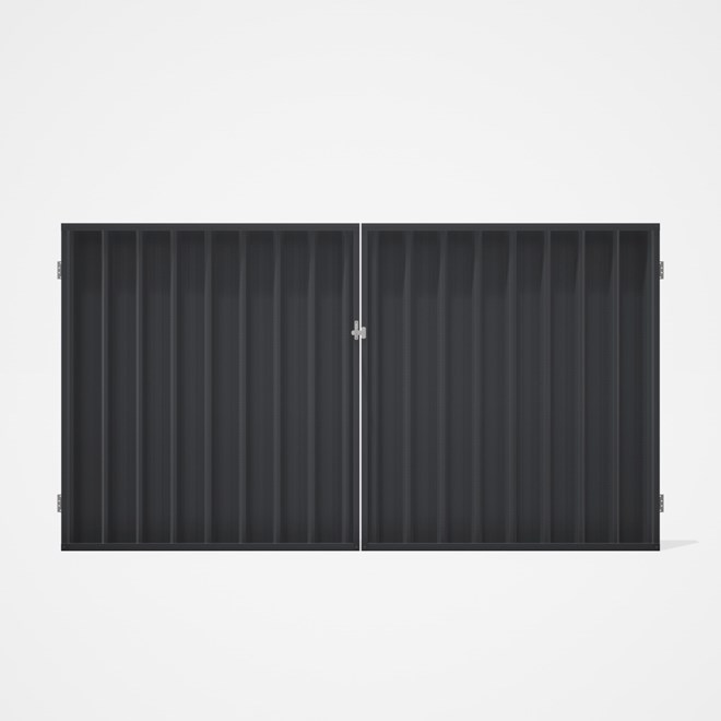 Good Neighbour® Superdek® Double Gate Standard .32 BMT 1.8m High Sheet: Granite, Frame: Granite