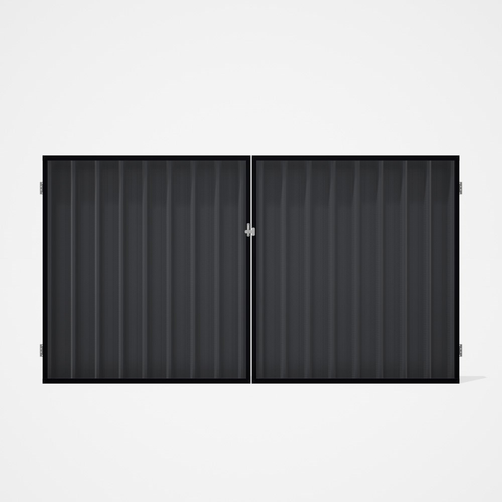 Good Neighbour® Superdek® Double Gate Standard .32 BMT 1.8m High Sheet: Granite, Frame: Gun Metal Gr