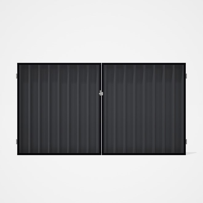 Good Neighbour® Superdek® Double Gate Standard .32 BMT 1.8m High Sheet: Granite, Frame: Gun Metal Gr