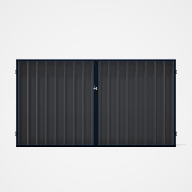 Good Neighbour® Superdek® Double Gate Standard .32 BMT 1.8m High Sheet: Granite, Frame: Mountain Blu