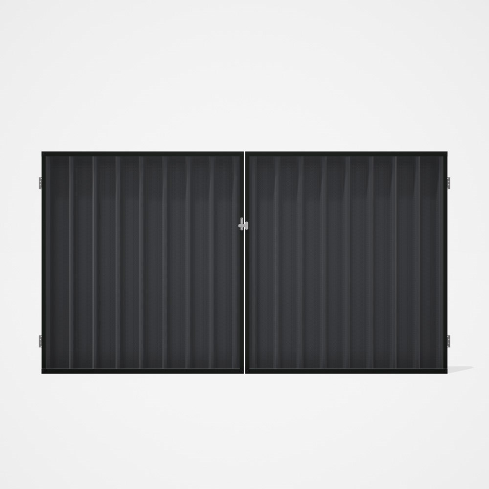 Good Neighbour® Superdek® Double Gate Standard .32 BMT 1.8m High Sheet: Granite, Frame: Slate Grey