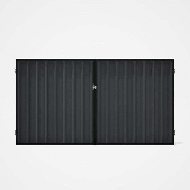 Good Neighbour® Superdek® Double Gate Standard .32 BMT 1.8m High Sheet: Granite, Frame: Slate Grey