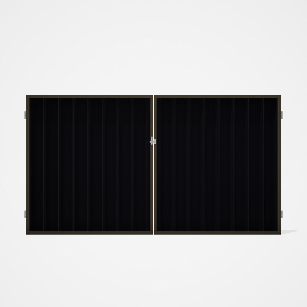 Good Neighbour® Superdek® Double Gate Standard .32 BMT 1.8m High Sheet: Gun Metal Grey, Frame: Banya