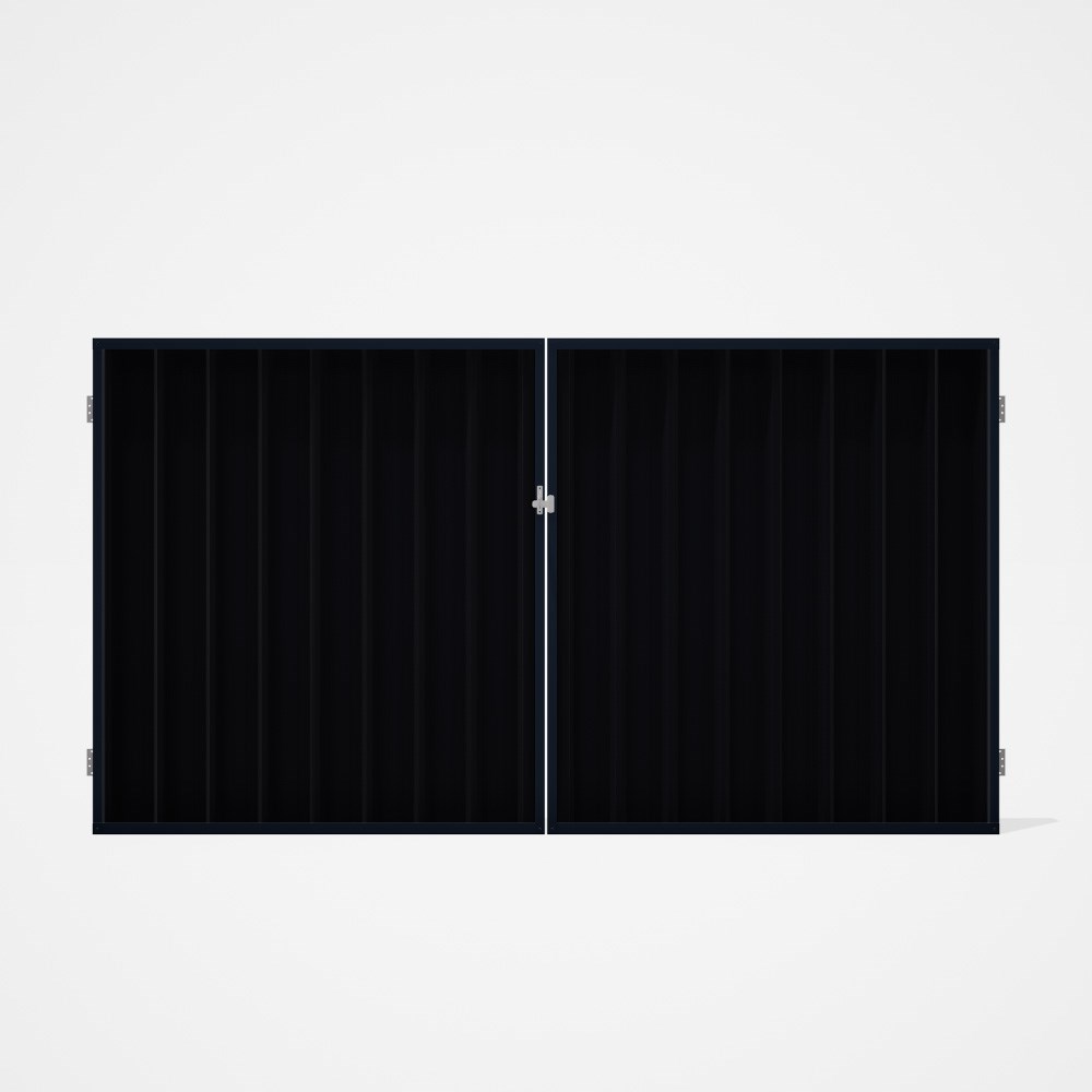 Good Neighbour® Superdek® Double Gate Standard .32 BMT 1.8m High Sheet: Gun Metal Grey, Frame: Dark 