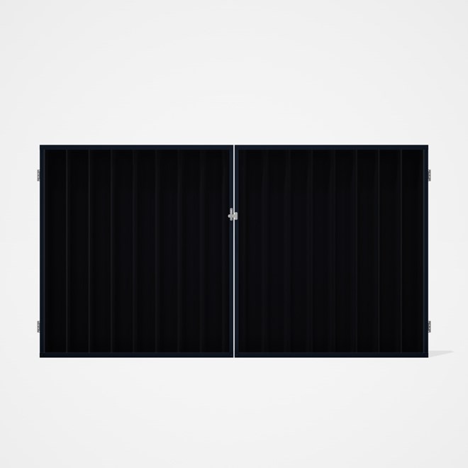 Good Neighbour® Superdek® Double Gate Standard .32 BMT 1.8m High Sheet: Gun Metal Grey, Frame: Dark 