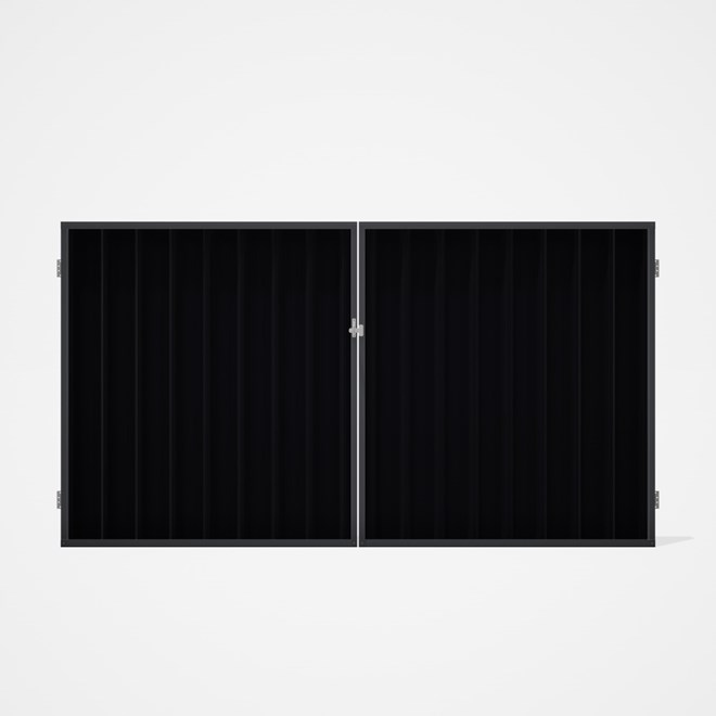 Good Neighbour® Superdek® Double Gate Standard .32 BMT 1.8m High Sheet: Gun Metal Grey, Frame: Grani