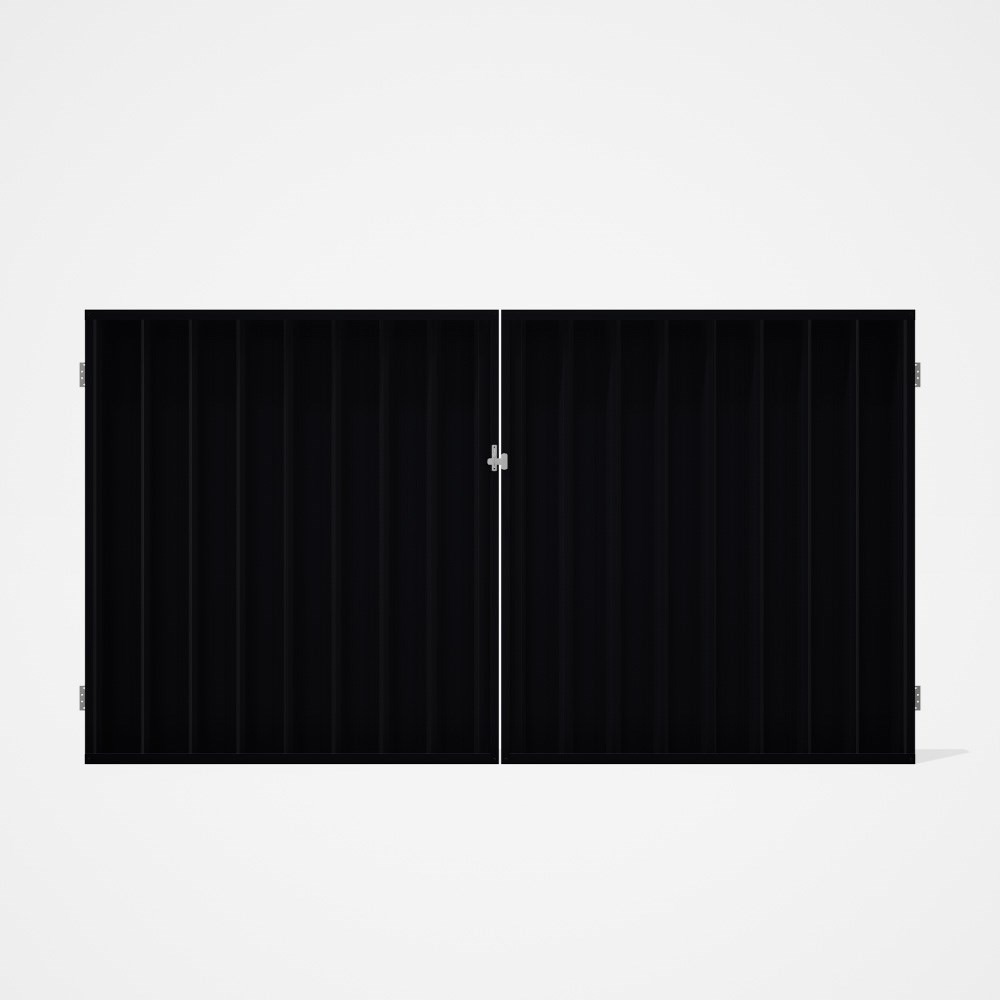 Good Neighbour® Superdek® Double Gate Standard .32 BMT 1.8m High Sheet: Gun Metal Grey, Frame: Gun M