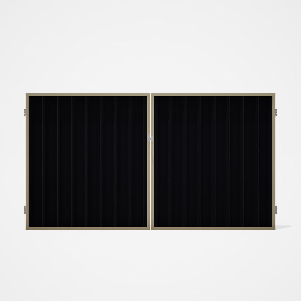 Good Neighbour® Superdek® Double Gate Standard .32 BMT 1.8m High Sheet: Gun Metal Grey, Frame: Merin
