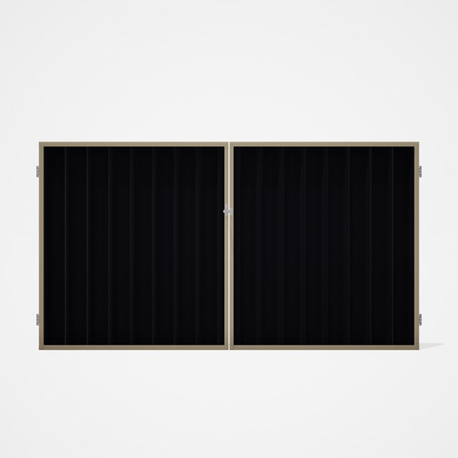 Good Neighbour® Superdek® Double Gate Standard .32 BMT 1.8m High Sheet: Gun Metal Grey, Frame: Merin