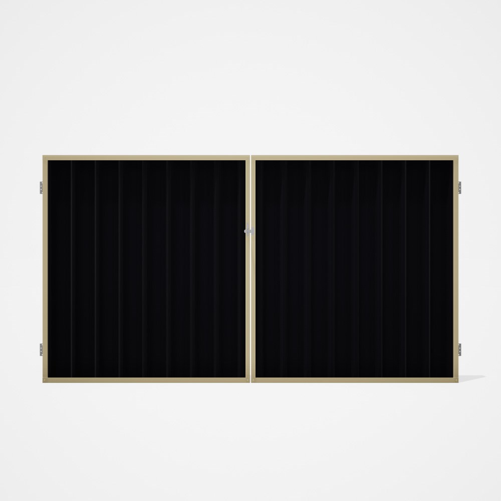 Good Neighbour® Superdek® Double Gate Standard .32 BMT 1.8m High Sheet: Gun Metal Grey, Frame: Primr