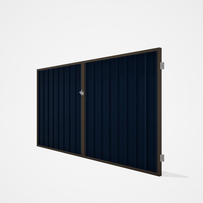 Good Neighbour® Superdek® Double Gate Standard .32 BMT 1.8m High Sheet: Mountain Blue, Frame: Banyan