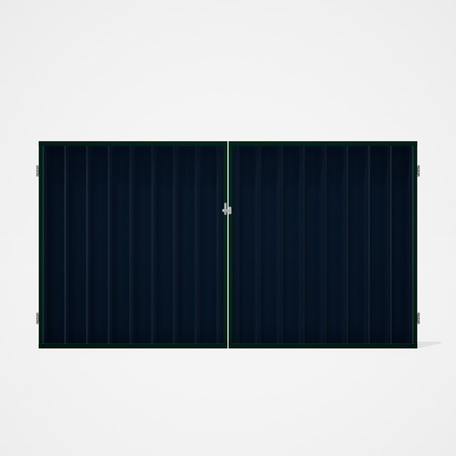 Good Neighbour® Superdek® Double Gate Standard .32 BMT 1.8m High Sheet: Mountain Blue, Frame: Caulfi