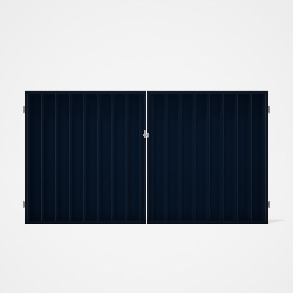 Good Neighbour® Superdek® Double Gate Standard .32 BMT 1.8m High Sheet: Mountain Blue, Frame: Dark S
