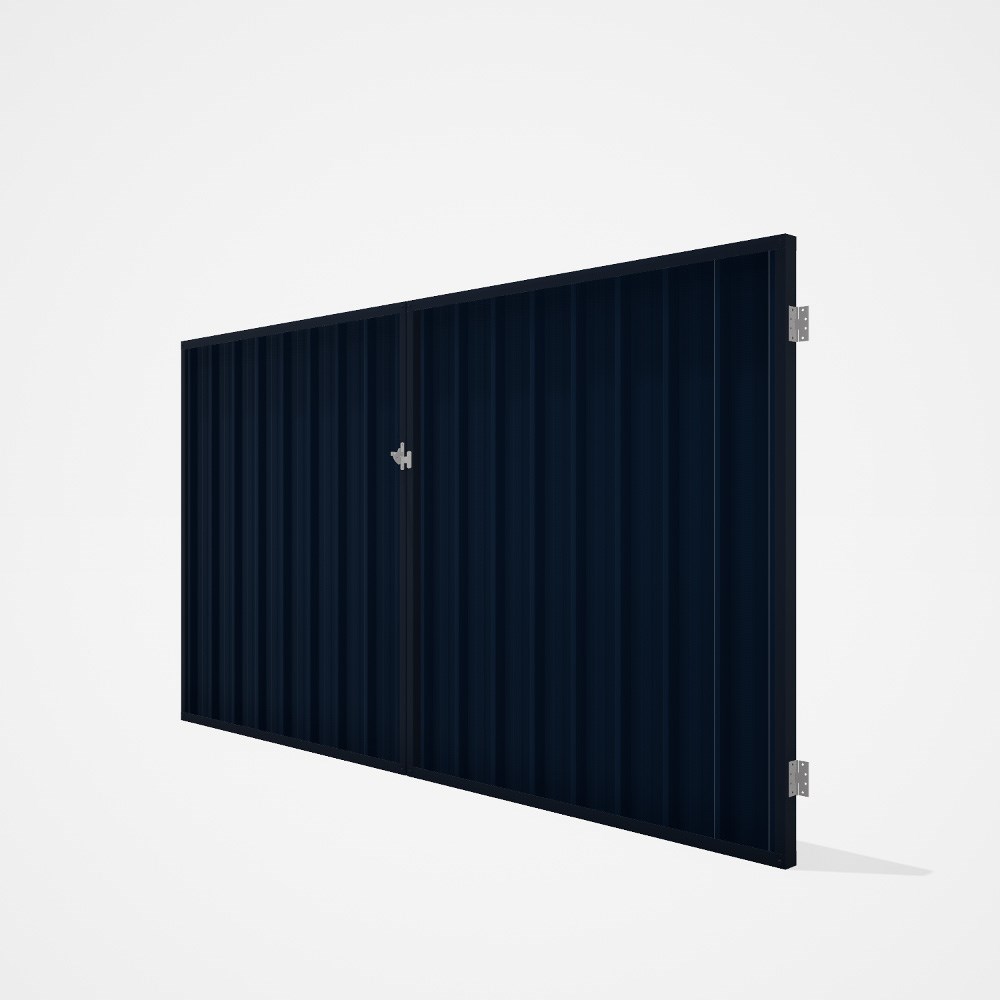 Good Neighbour® Superdek® Double Gate Standard .32 BMT 1.8m High Sheet: Mountain Blue, Frame: Dark S