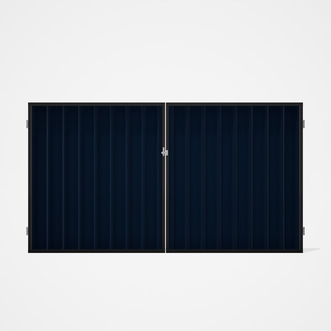 Good Neighbour® Superdek® Double Gate Standard .32 BMT 1.8m High Sheet: Mountain Blue, Frame: Ebony