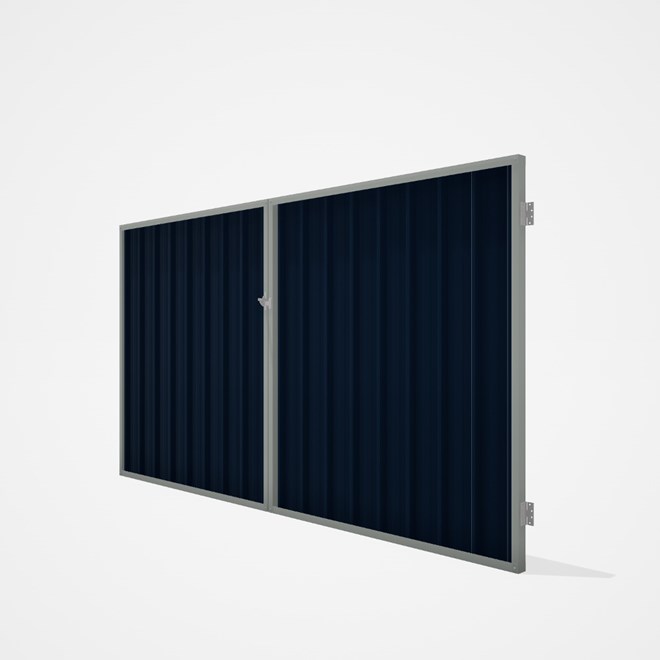 Good Neighbour® Superdek® Double Gate Standard .32 BMT 1.8m High Sheet: Mountain Blue, Frame: Gull G