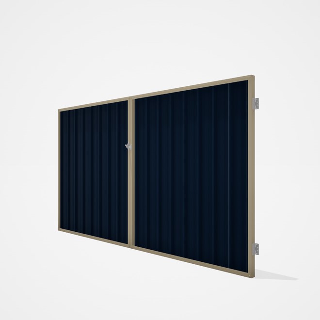 Good Neighbour® Superdek® Double Gate Standard .32 BMT 1.8m High Sheet: Mountain Blue, Frame: Merino