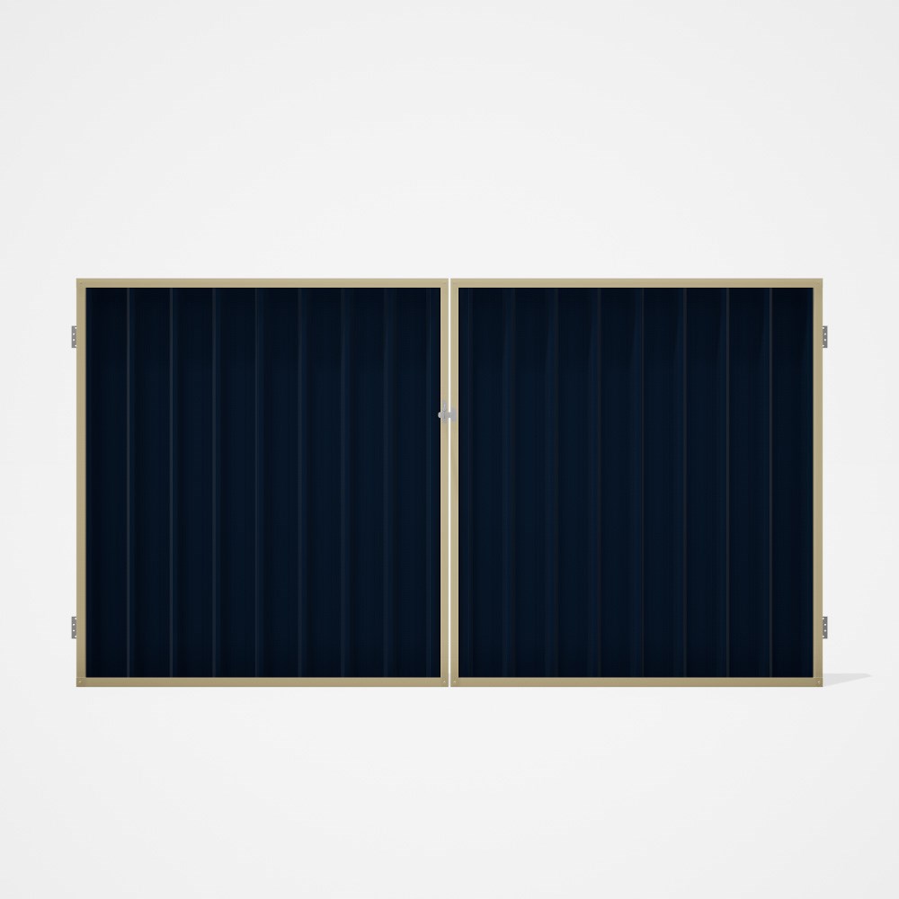 Good Neighbour® Superdek® Double Gate Standard .32 BMT 1.8m High Sheet: Mountain Blue, Frame: Primro