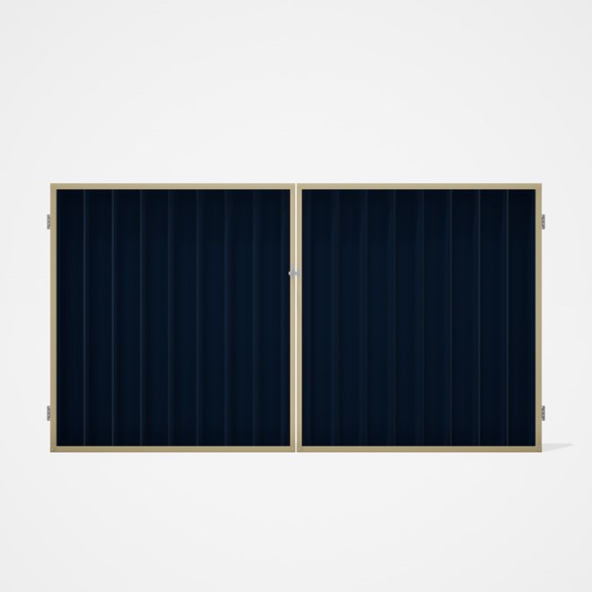 Good Neighbour® Superdek® Double Gate Standard .32 BMT 1.8m High Sheet: Mountain Blue, Frame: Primro