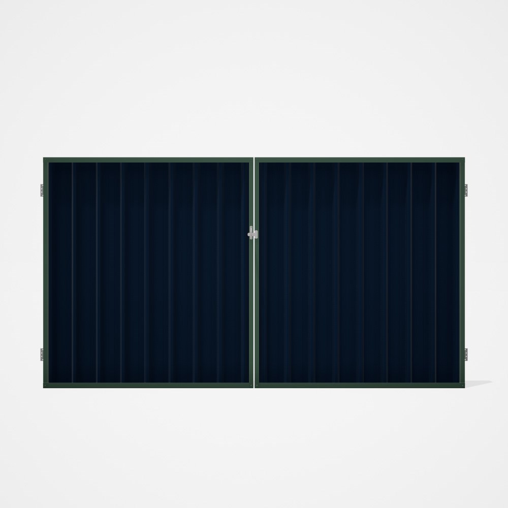 Good Neighbour® Superdek® Double Gate Standard .32 BMT 1.8m High Sheet: Mountain Blue, Frame: Riverg