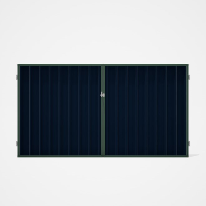 Good Neighbour® Superdek® Double Gate Standard .32 BMT 1.8m High Sheet: Mountain Blue, Frame: Riverg