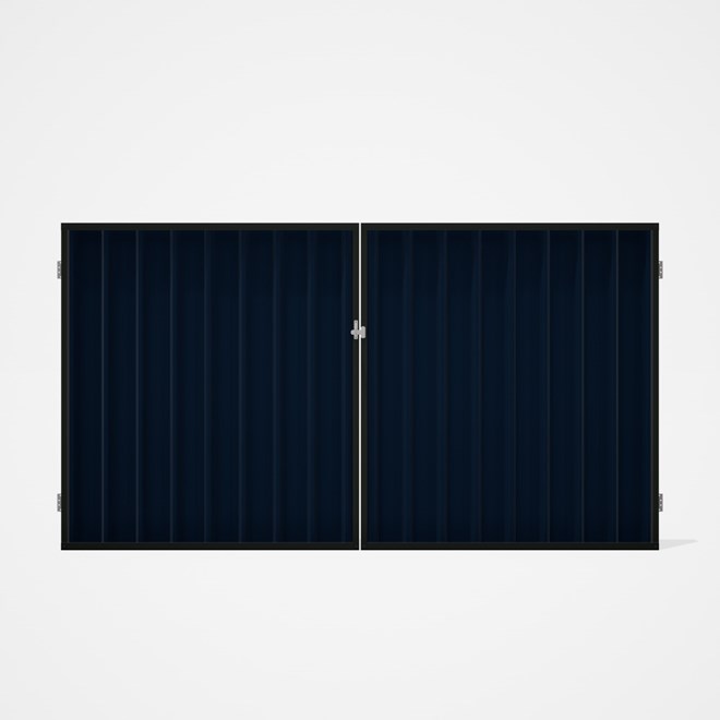 Good Neighbour® Superdek® Double Gate Standard .32 BMT 1.8m High Sheet: Mountain Blue, Frame: Slate 