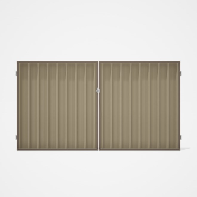 Good Neighbour® Superdek® Double Gate Standard .32 BMT 1.8m High Sheet: Merino, Frame: Beige