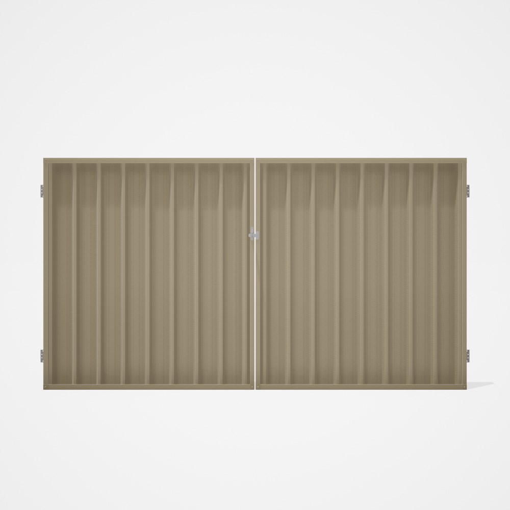 Good Neighbour® Superdek® Double Gate Standard .32 BMT 1.8m High Sheet: Merino, Frame: Merino