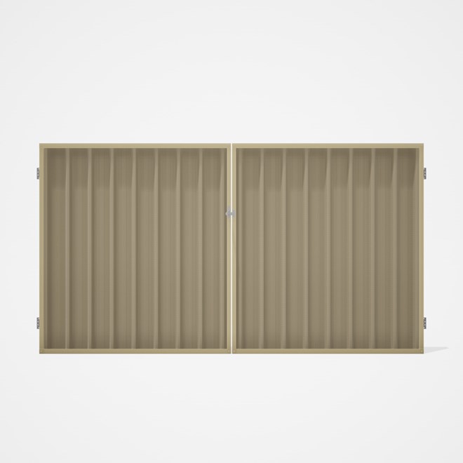 Good Neighbour® Superdek® Double Gate Standard .32 BMT 1.8m High Sheet: Merino, Frame: Primrose
