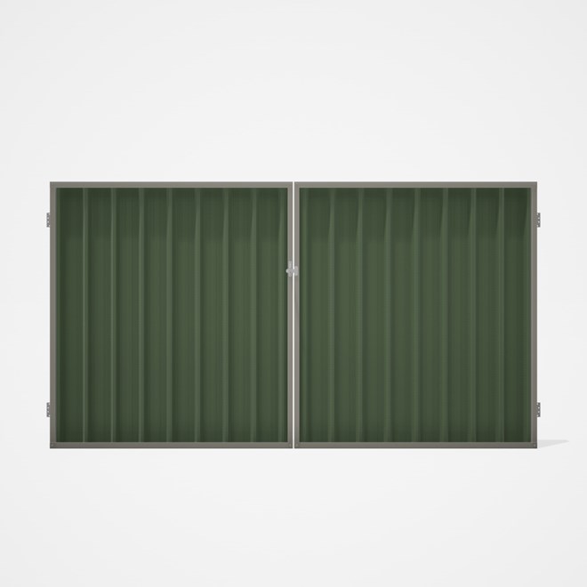 Good Neighbour® Superdek® Double Gate Standard .32 BMT 1.8m High Sheet: Mist Green, Frame: Birch