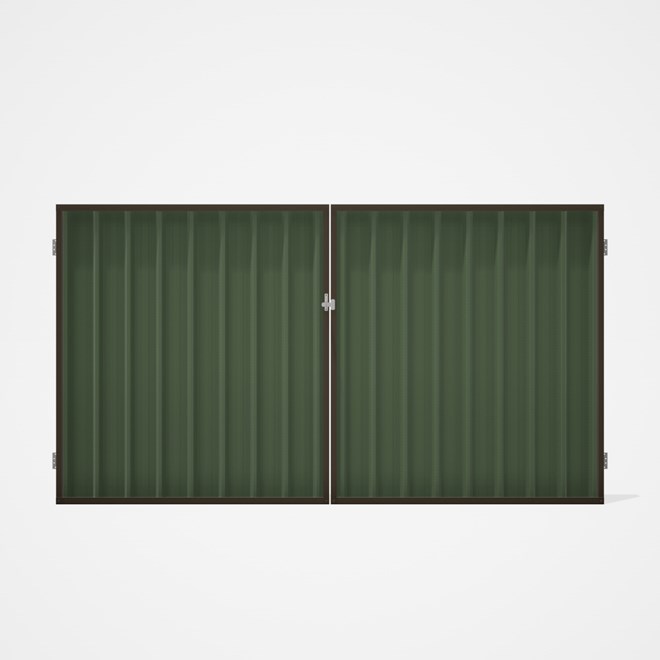 Good Neighbour® Superdek® Double Gate Standard .32 BMT 1.8m High Sheet: Mist Green, Frame: Banyan Br