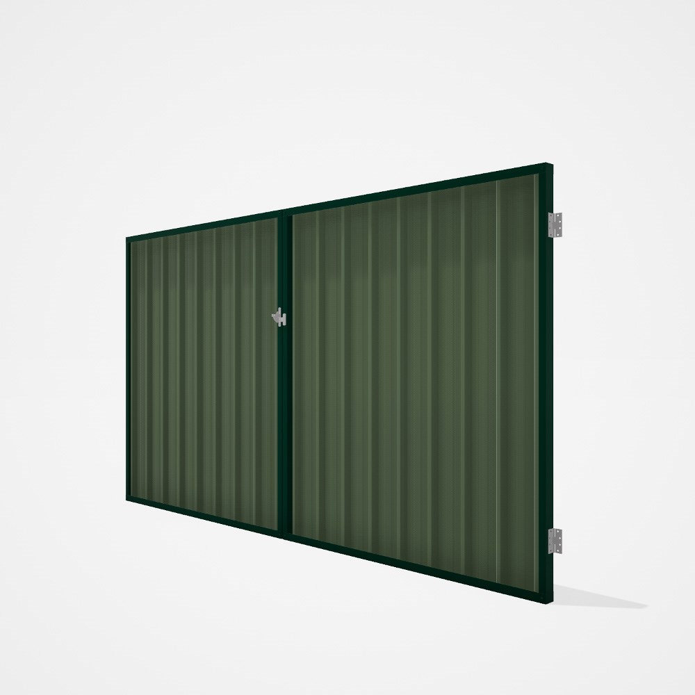 Good Neighbour® Superdek® Double Gate Standard .32 BMT 1.8m High Sheet: Mist Green, Frame: Caulfield
