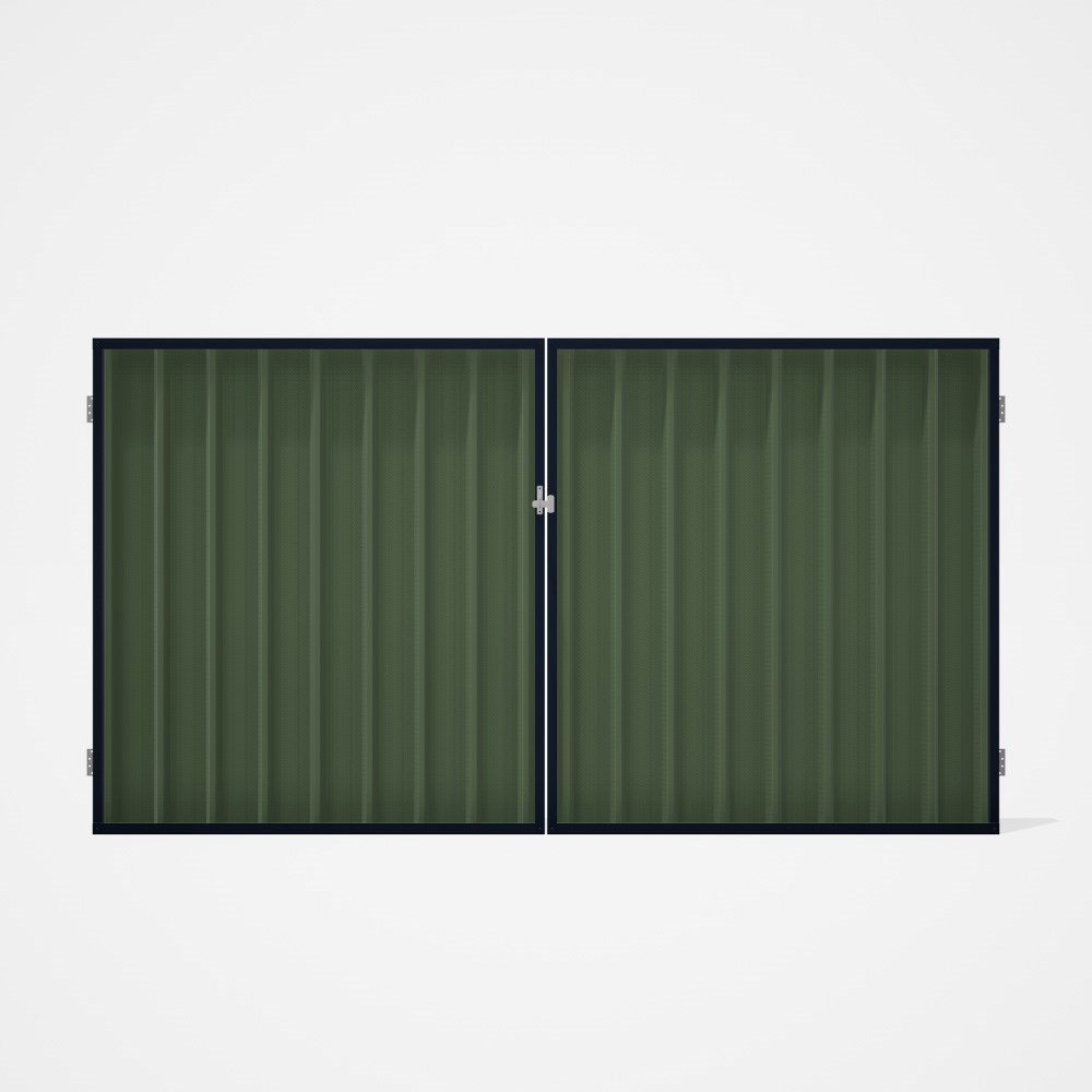 Good Neighbour® Superdek® Double Gate Standard .32 BMT 1.8m High Sheet: Mist Green, Frame: Dark Ston
