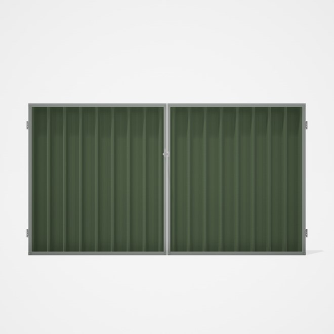 Good Neighbour® Superdek® Double Gate Standard .32 BMT 1.8m High Sheet: Mist Green, Frame: Gull Grey