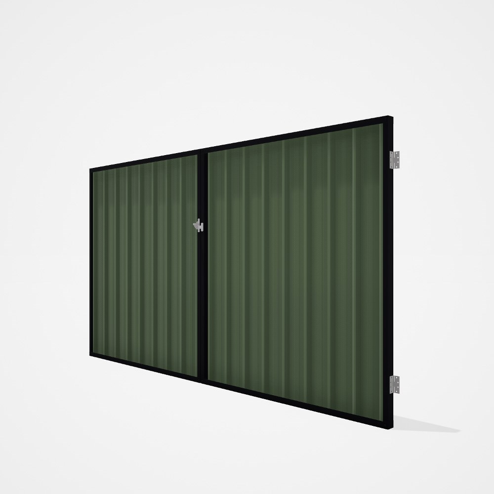 Good Neighbour® Superdek® Double Gate Standard .32 BMT 1.8m High Sheet: Mist Green, Frame: Gun Metal